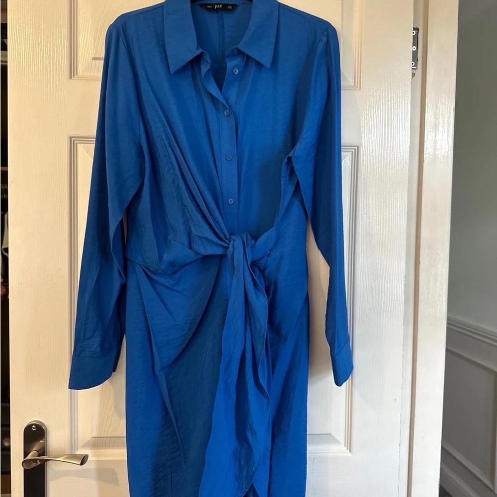 Elegant Blue Shirt Dress